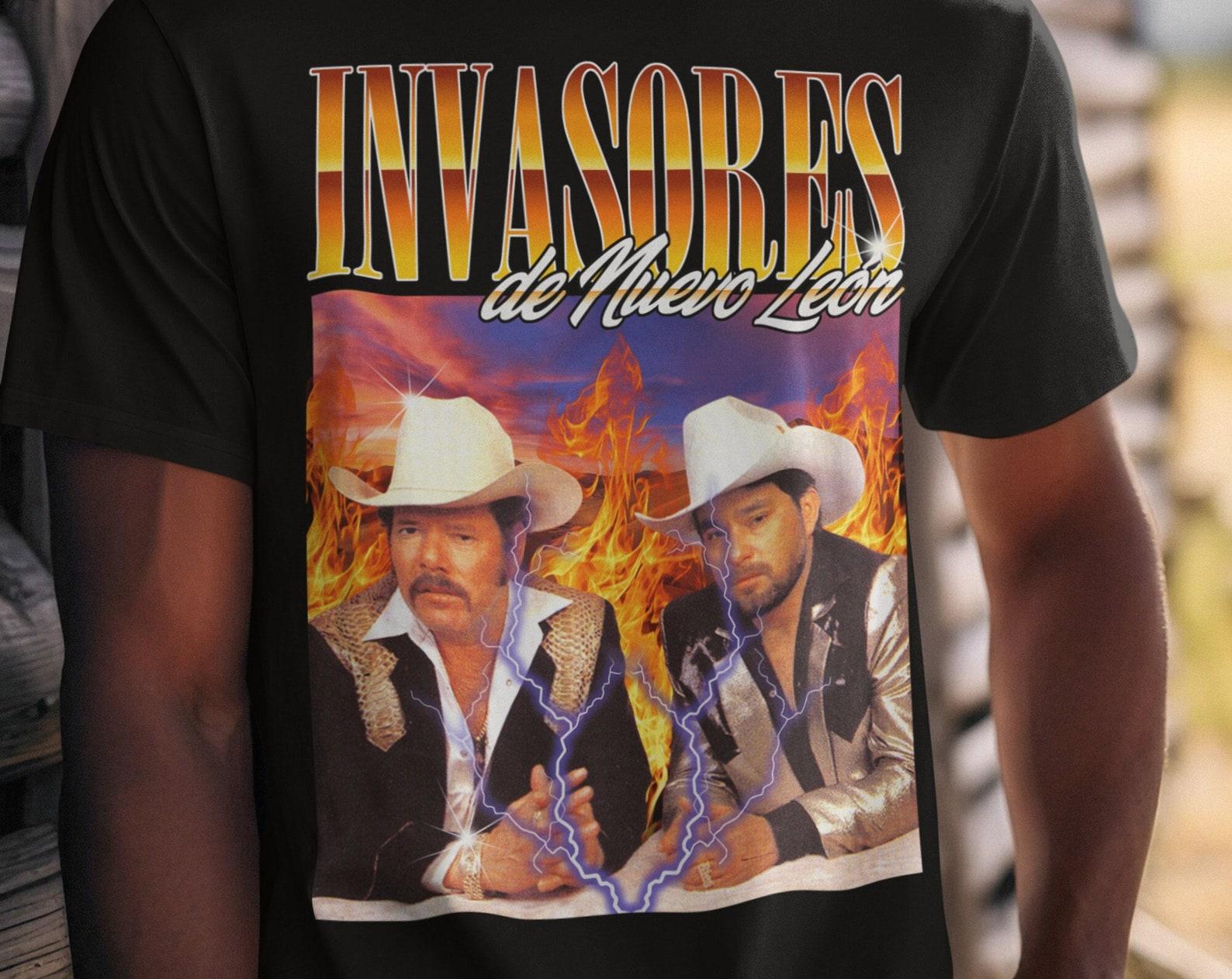 Los Invasores de Nuevo Leon Unisex T-Shirt | Lalo Mora | Mexican Artist Shirts | Norteño | Corridos Mexicanos | Caguama S