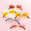 Vintage Festival Steampunk Metal Small Frame Sun Glasses Oval Sunglasses Gradient Mirror Glasses Men's Shades