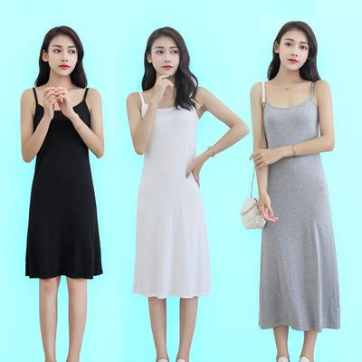 Lockerer ärmelloser Modalrock für Damen im Frühling und Sommer mit innerem Petticoat - All-Match-Kleid in großen Größen