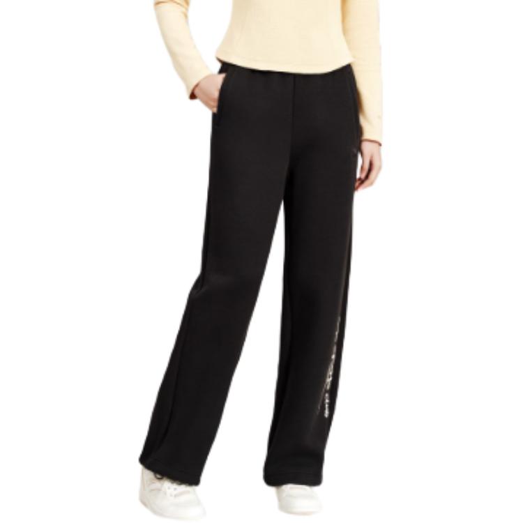 Anta Simple Comfortable Casual Versatile Loose Straight Leg Knitted Sports Pants Women Bottoms 162618309S-1