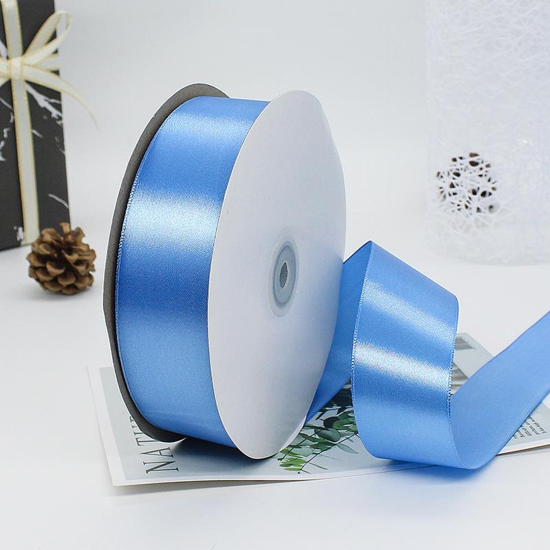 Single Face Ribbons 100% Polyester 20 Solid Color 4 cm Wide Ribbon 100Y for Birthday Decoration