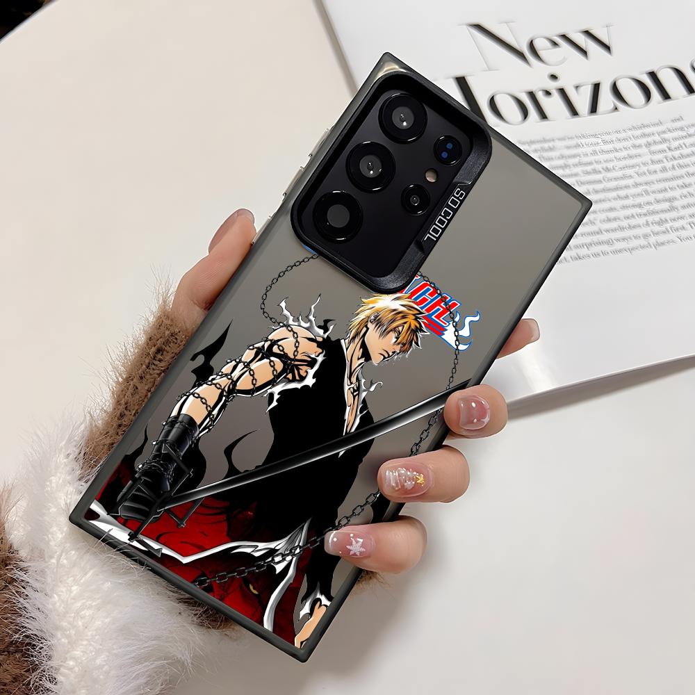 Anime B-Bleachs K-Kurosaki Phone Case For Samsung Galaxy S25 Edge S24 S23 S22 S21 S20 Ultra Funda Silicone Silver Cover