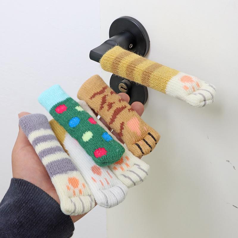 Knitted Thickened Anti-Collision Door Handle Cover for Winter