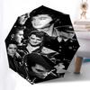 1pc Elvis Presley Automatic Open, Windproof, Compact Travel Umbrella, Gift for Birthday, Christmas, Business 93084