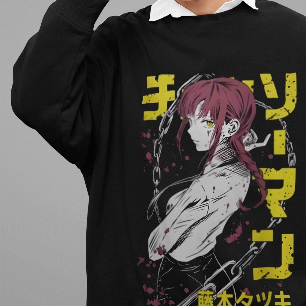 

Свитшот Человек-бензопила Свитер Макима Графический свитшот Аки Пауэр Дэнджи Унисекс Пулловер M