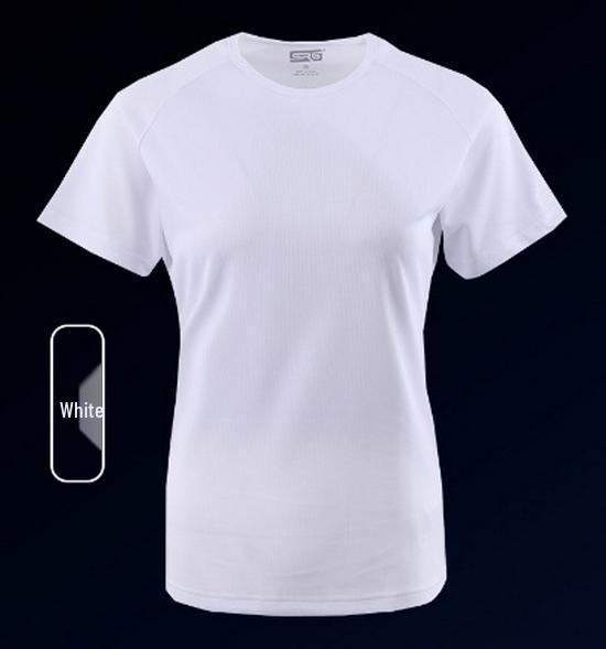 

Женская спортивная футболка черного цвета с влагоотводящим эффектом для йоги и бега, быстросохнущая Medium белый