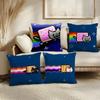 Cartoon Game N-Nyan-C-Cat Cushion Cover Soft Short Plush Pillow Cover Smooth Cozy Texture Aesthetic Cushion Case Home Decor