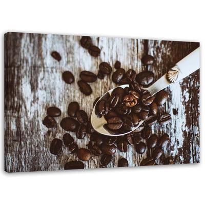 Canvas Print Coffee Bean Wood