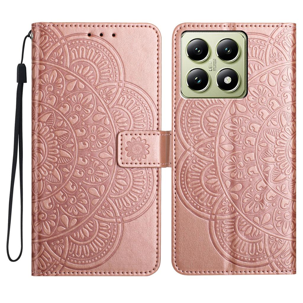 For Xiaomi 14T Pro Leather Case with Card Slots Mandala Pattern Phone Cover Stand