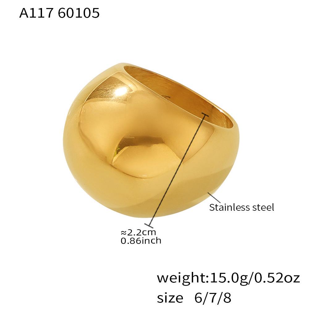 Exaggerated Geometric Stainless Steel Ring - Polished European American Fashion Jewelry