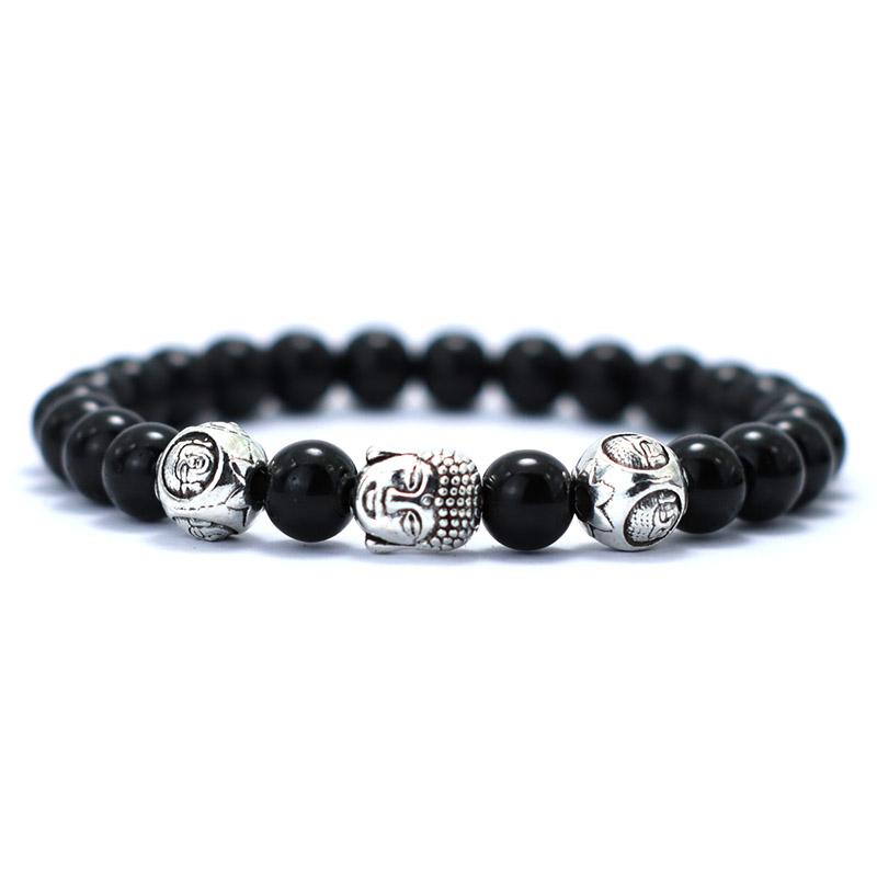Minimalist Men Bracelet Natural 8mm Stone Vintage Buddha Braclet Homme Meditation Yoga Jewelry Lava Tiger Eyes Beaded Braslet