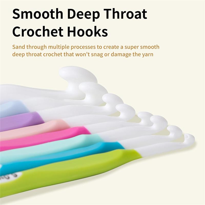 M-Modern-Large Crochet Hooks 8Pcs Plastic Knitting Tools For Blankets, Shawl For Knitting Blankets, Shawl And Carpet