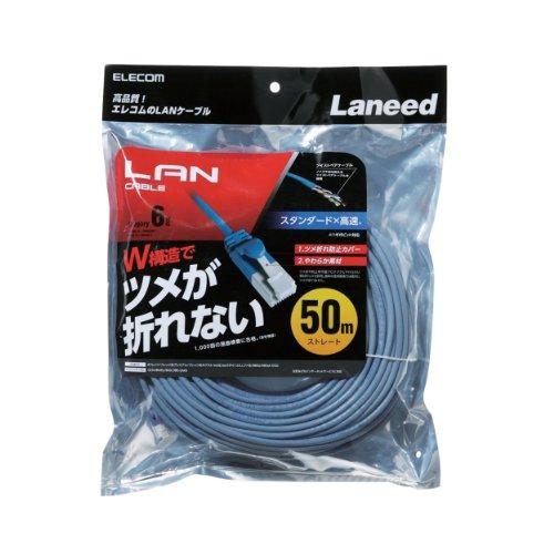 Elecom LAN Cable CAT6 50m with Anti-Break Connector, Standard Blue, LD-GPT/BU500