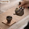 160ml Retro Coarse Pottery Teapot Ancient Gilded Iron Glazed Pot Chinese Tea Maker Filter Kettle Rock Tea Cafes Accessories Gift