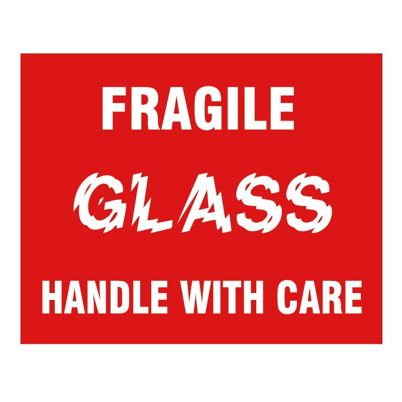 

200 шт. 127x102 мм стеклянная ручка с осторожностью, транспортировочная этикетка, хрупкая наклейка с напоминанием о безопасности, бирка с предупреждением о столкновении