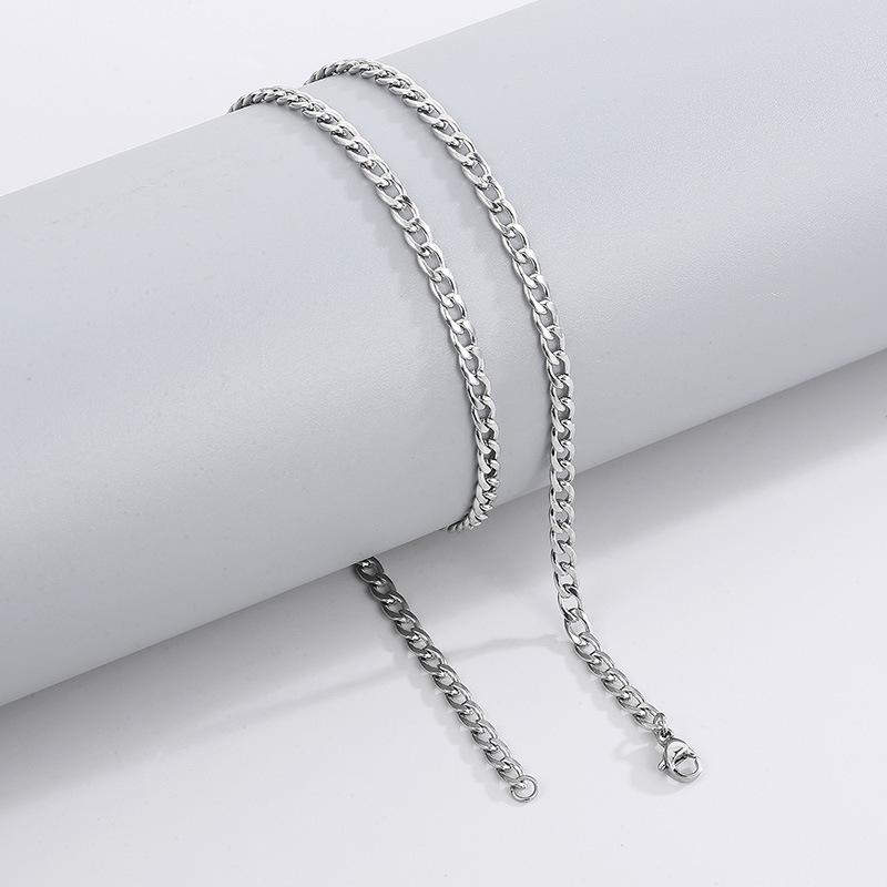 Simple Stainless Steel Grinding Chain Hiphop Necklace Street Hip Hop Titanium Steel Tide Jewelry Nk Chain