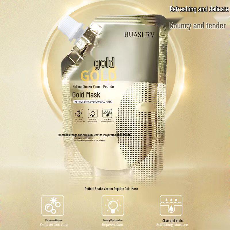 Retinol & Snake Venom Peptide Gold Mask: Moisturizing & Brightening Skincare by TikTok Kuaishou.