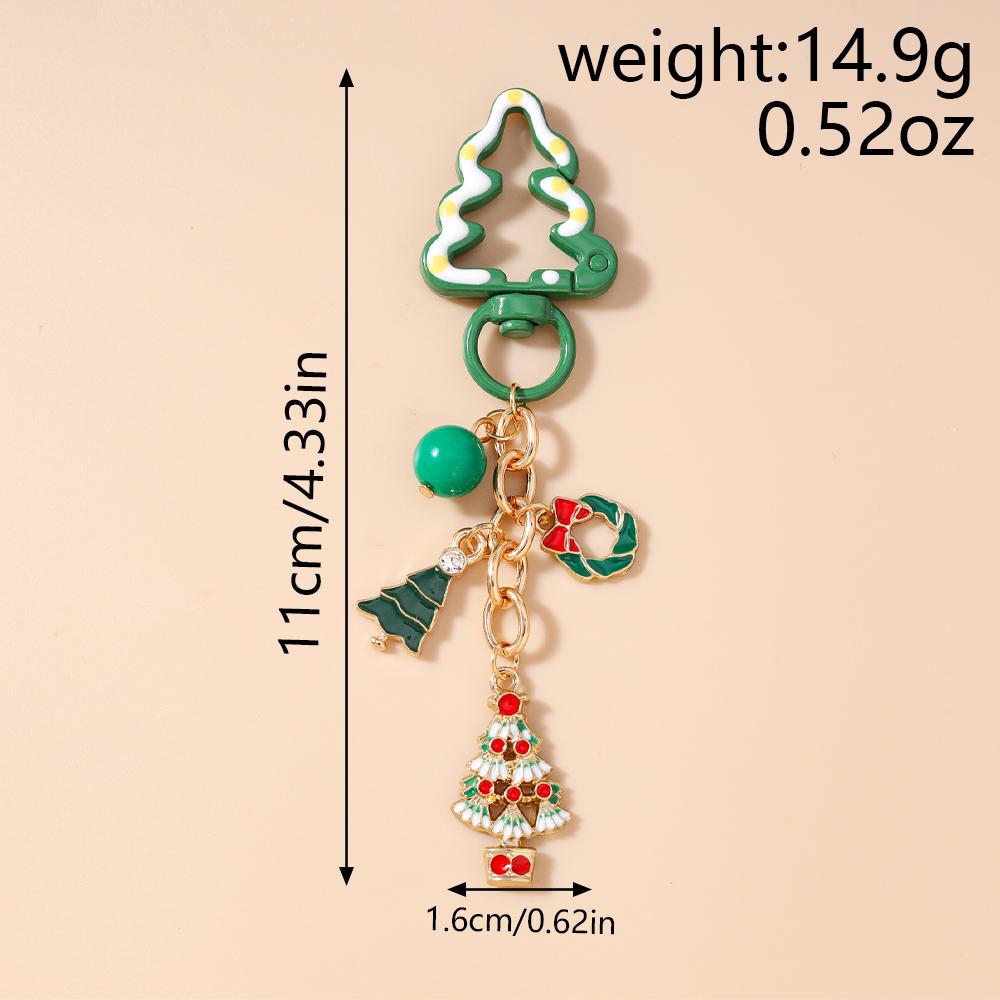 Fashion Christmas Tree Keychain Women Girls Santa Claus Snowman Key Ring Pendants for Handbag Decor DIY Key Chain New Year Gifts