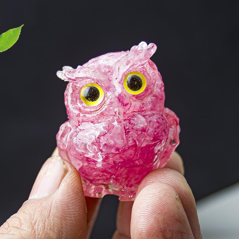 Uil Hars Kristal Beeldje Met Natuurlijke Watersteen Voor Huisdecoratie En Cadeau Geven