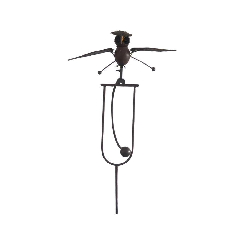 Metal Owl Garden Stake Sculpture Standing Owl Yard Decor Outdoor Decorative Animal Figurine Metal Art Sculpture for Garden Lawn