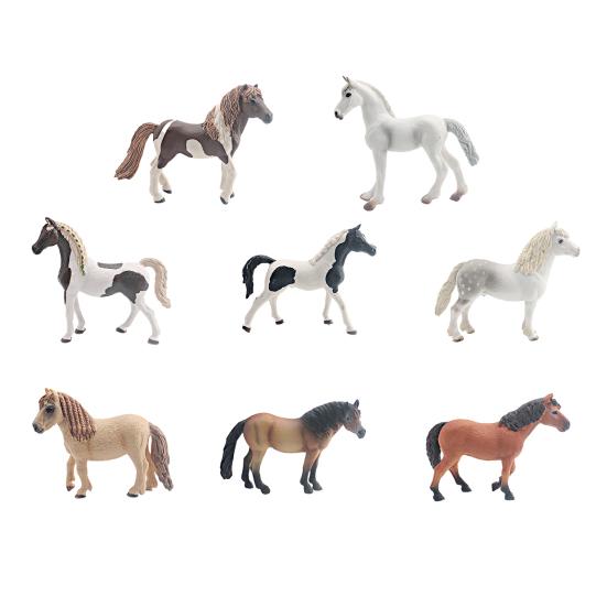 PVC Simulation Horse Figurine Miniature Pony Stallion Mare Sculpture Educational Toy Farm Animal Model Decoration Ornament