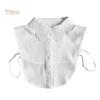 Miss Sugar Donna Pizzo Finto Bianco Nero Camicia Collo a Bottone Accessorio Blusa Staccabile