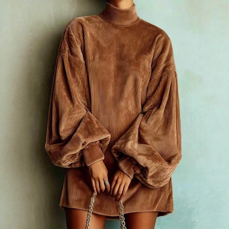 Women S Loose Long Sleeve Lantern Sleeve A Line Dress