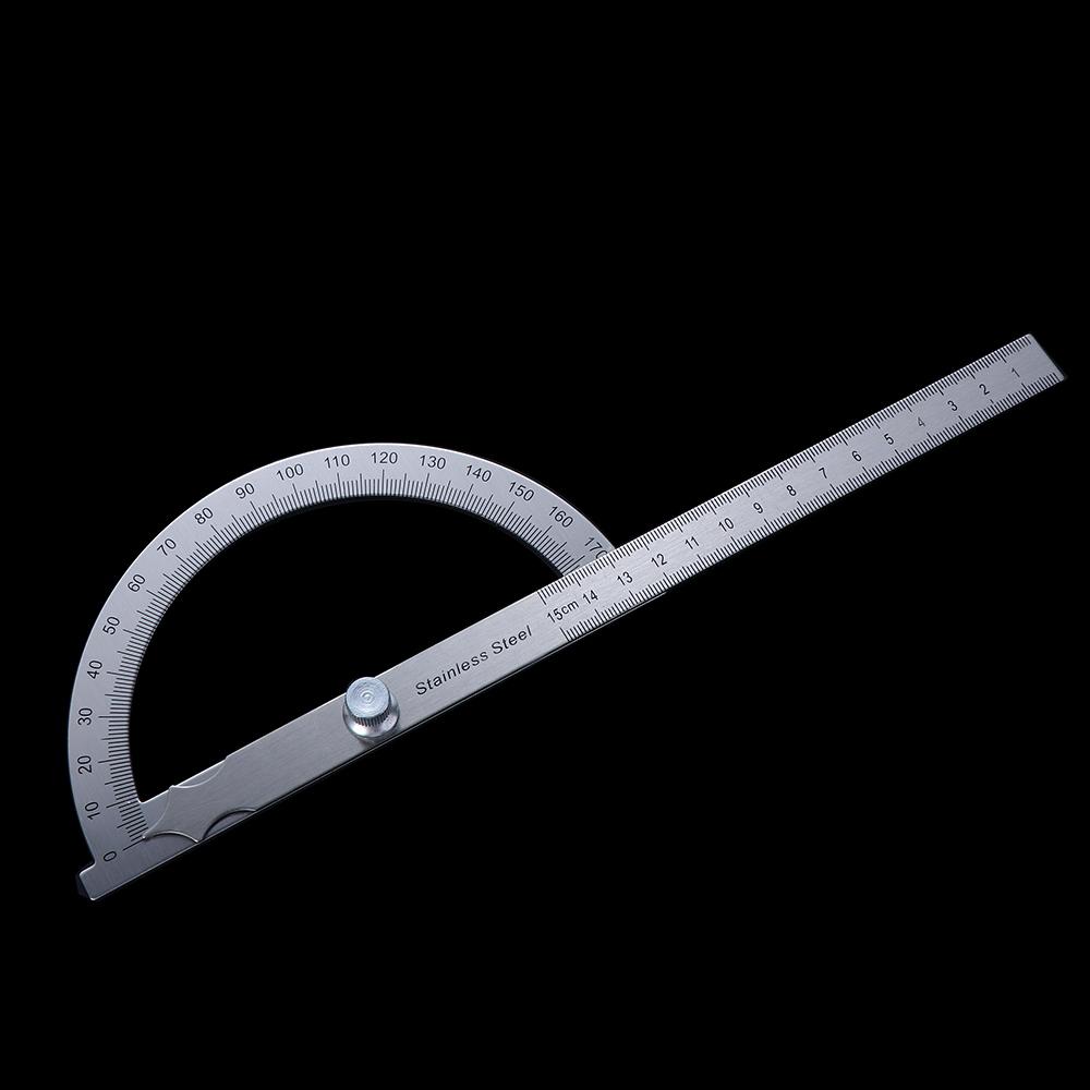 Rotary Stainless Steel Caliper Round Head Goniometer Adjustable Protractor Protractor 180 Degree Protractor Angle Ruler