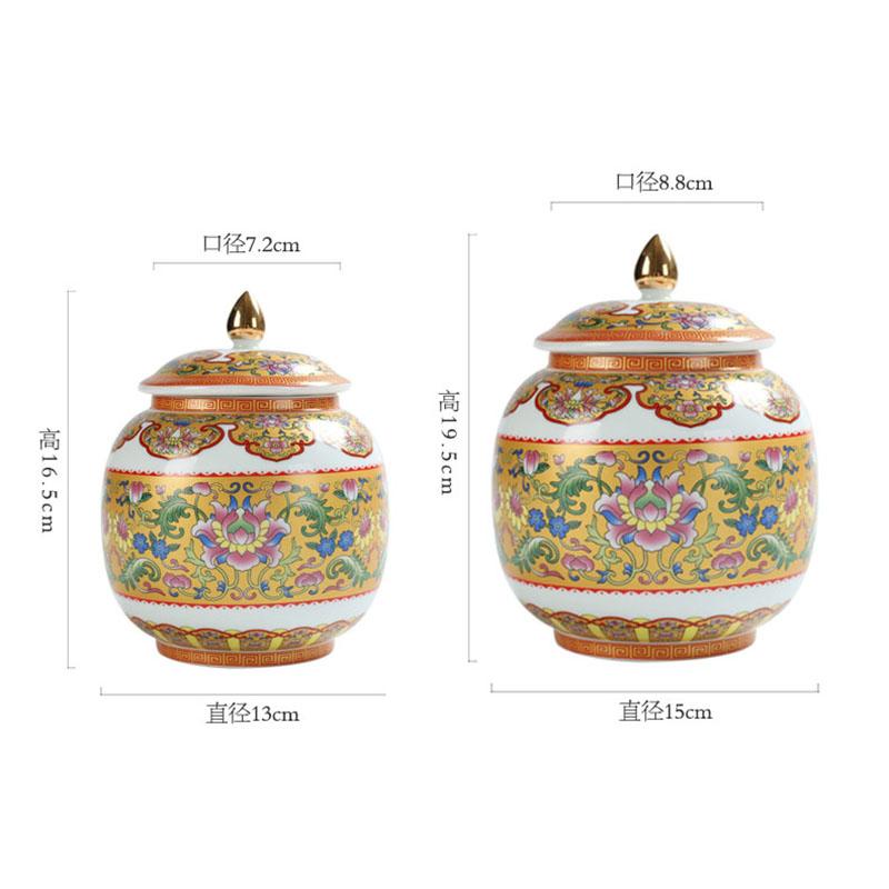 Classical Ceramic Tea Pot Painted Pattern Sealed Storage Tank Home Porcelain Candy Nuts Coffee Beans Storage Bottle Home Decor