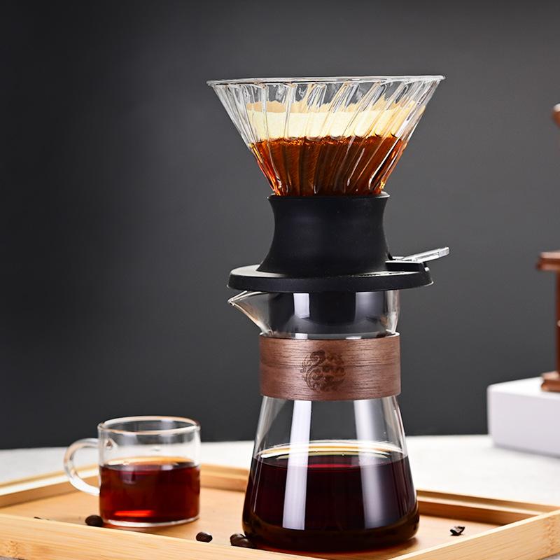 Coffee & Tea Brewer Heat-Resistant Borosilicate Glass,Pour Over Coffee Maker Tool Dripper,Coffee Brewing Pot,for Home Office