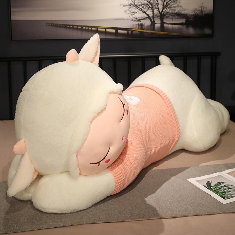 Large sweater sheep small sheep doll plush toy lying sheep doll girl soothing rag doll birthday gift