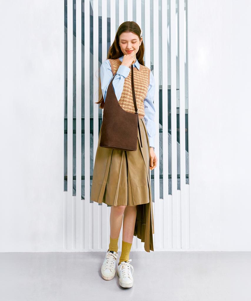 Clave Blair Suede Brown Tote Bag