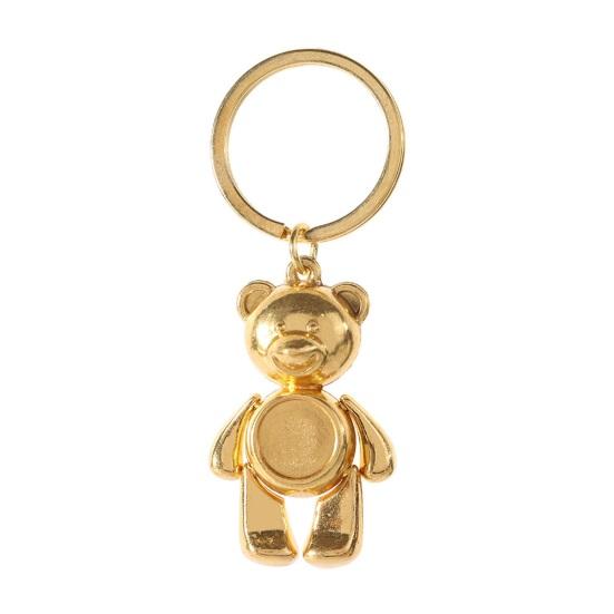 Keychain Pendant, Zinc Alloy Bear Key Chain with Movable Limbs, Electroplated Scratch-Resistant Metal Key Ring for Keys Bags Backpacks