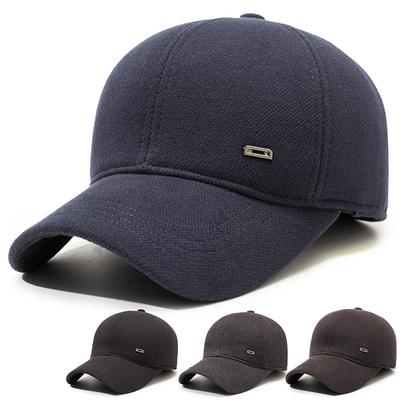 Mittelalterliche und ältere Kappe Herren Winter Ohrenschutz Baumwolle Warme Mütze Dicke Baseballkappe