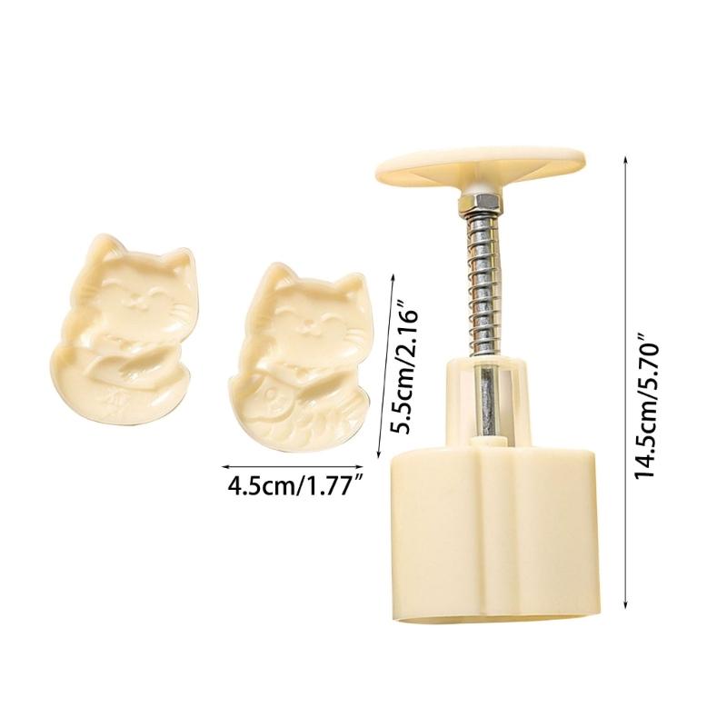 Cartoon Wealth Cat Mooncake Press Mold Cookie Stamps Chinese MidAutumn Moon Cake Makers Decoration Tool for DIY Cookie