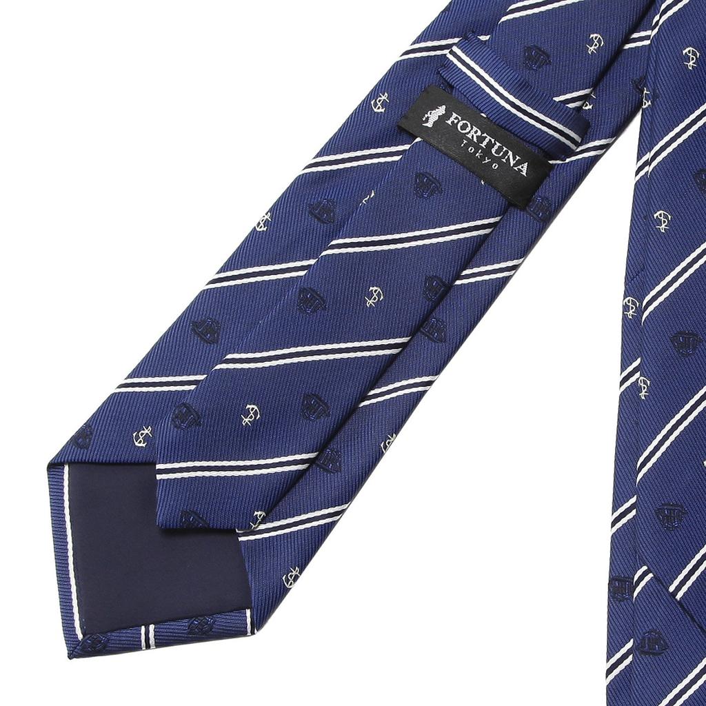 [Fortuna Tokyo] Necktie 04. Adventure Nishijin-ori Necktie Men's FT-T04 Deep Marine Blue Blade Width 8cm Length 142cm