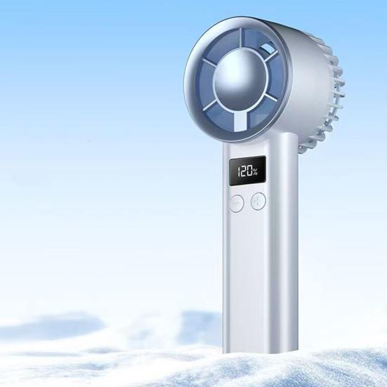 Ventilador de Mano Mini de 120 Velocidades Pantalla LCD Recargable por USB Ventilador de Refrigeración por Hielo Ventilador Personal Pequeño Portátil para Viajes de Verano al Aire Libre