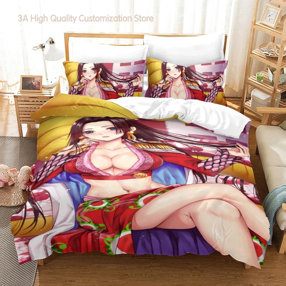 Boa Hancock Sängkläder Set Enkel Twin Full Queen King Size Queen Kejsarinna Sängset Aldult Pojkar Sovrum Påslakanset 3D-tryck 013