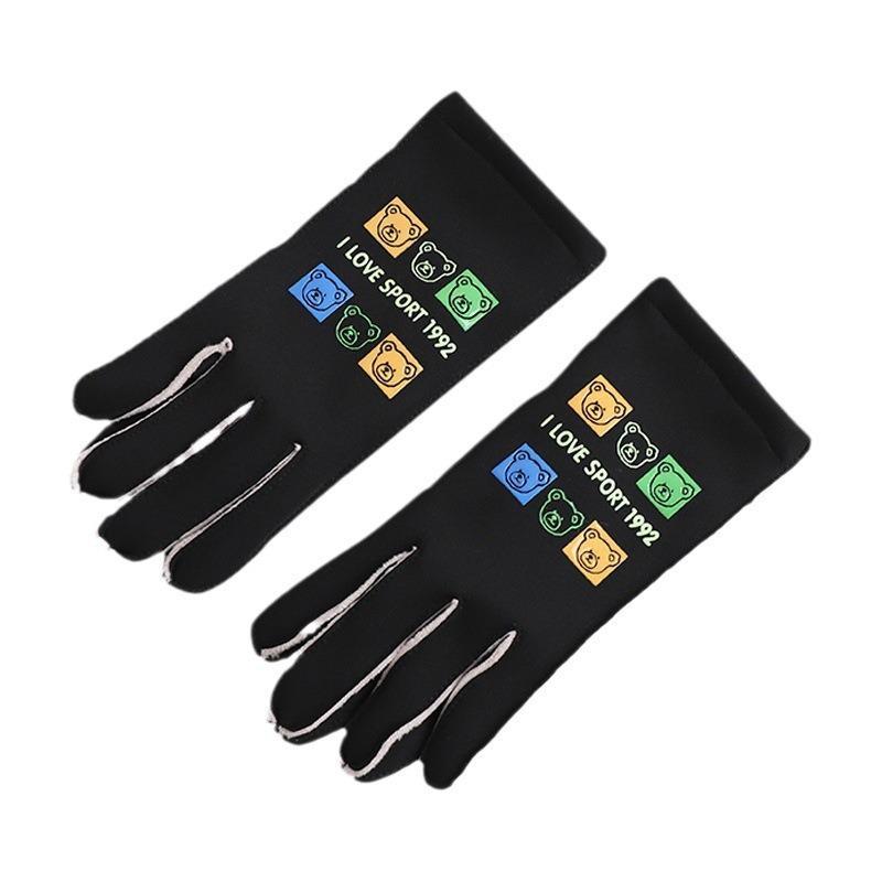 New thermal gloves women's autumn and winter cute bear velvet outdoor windproof waterproof cycling non-slip riding