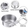 10/12/14cm Parrot Rabbit Hamster Pet Food Dish Stainless Steel Clamp-on Water Drinker Bird Feeder Feeding Bowl Hanging Bowl