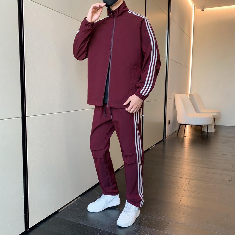 Pánská retro tepláková bunda se třemi pruhy a stojáčkem