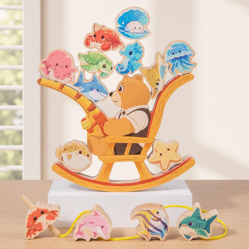 CPC Little Bear Wooden Balance Stacking Toy for Children's Early Education