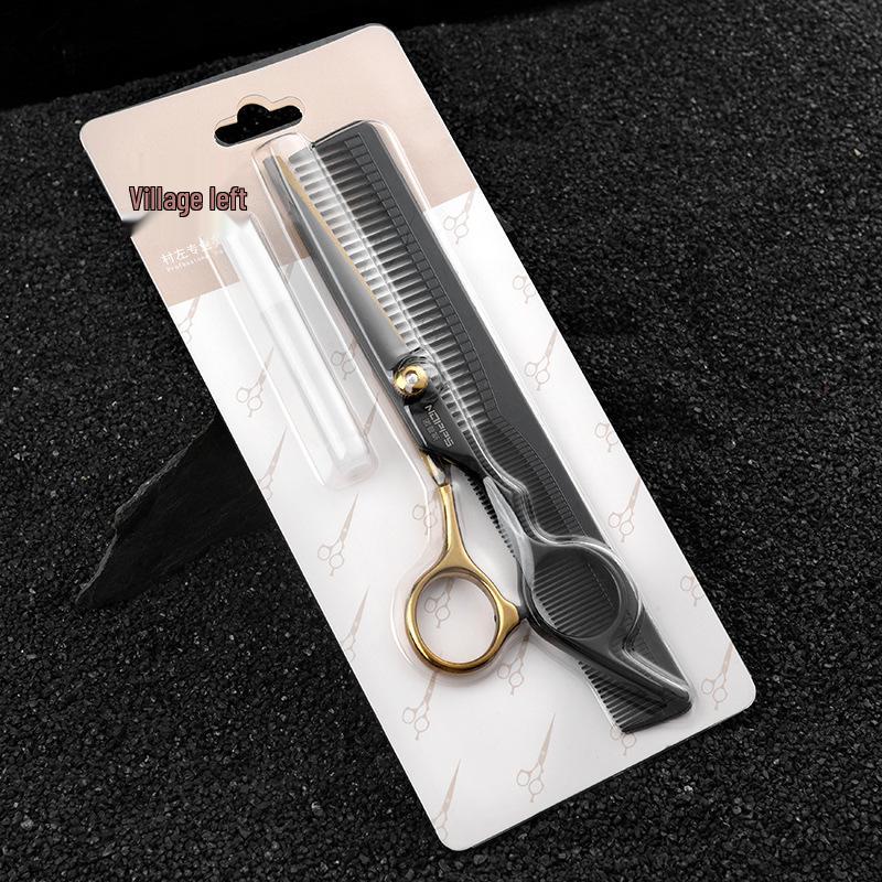 Schwarzgoldene professionelle Friseurscheren-Set: Friseurscheren zum Schneiden, Ausdünnen und Stylen von Ponyfrisuren.