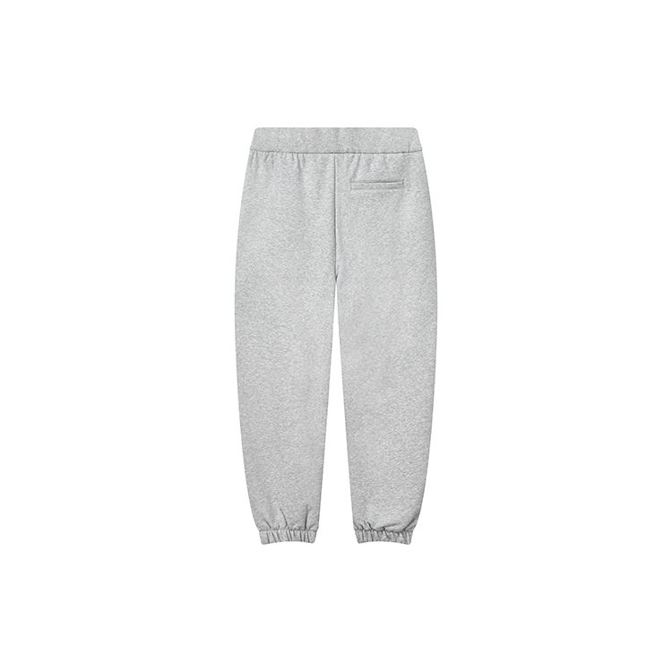 FILA Loose Fit Cuffed Fleece Knit Solid Color Sports Casual Pants Men bottoms Cloud-Gray Flower-Gray F51M249699F-MG