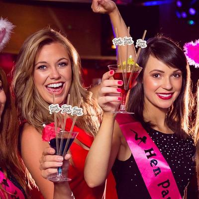 Canudos Nova Equipe da Noiva Festa de Despedida de Solteira Canudos Rose Gold Decoração Chá de Panela Conjunto de Suprimentos para Festa de Casamento Conjunto de 10 Festa Noturna