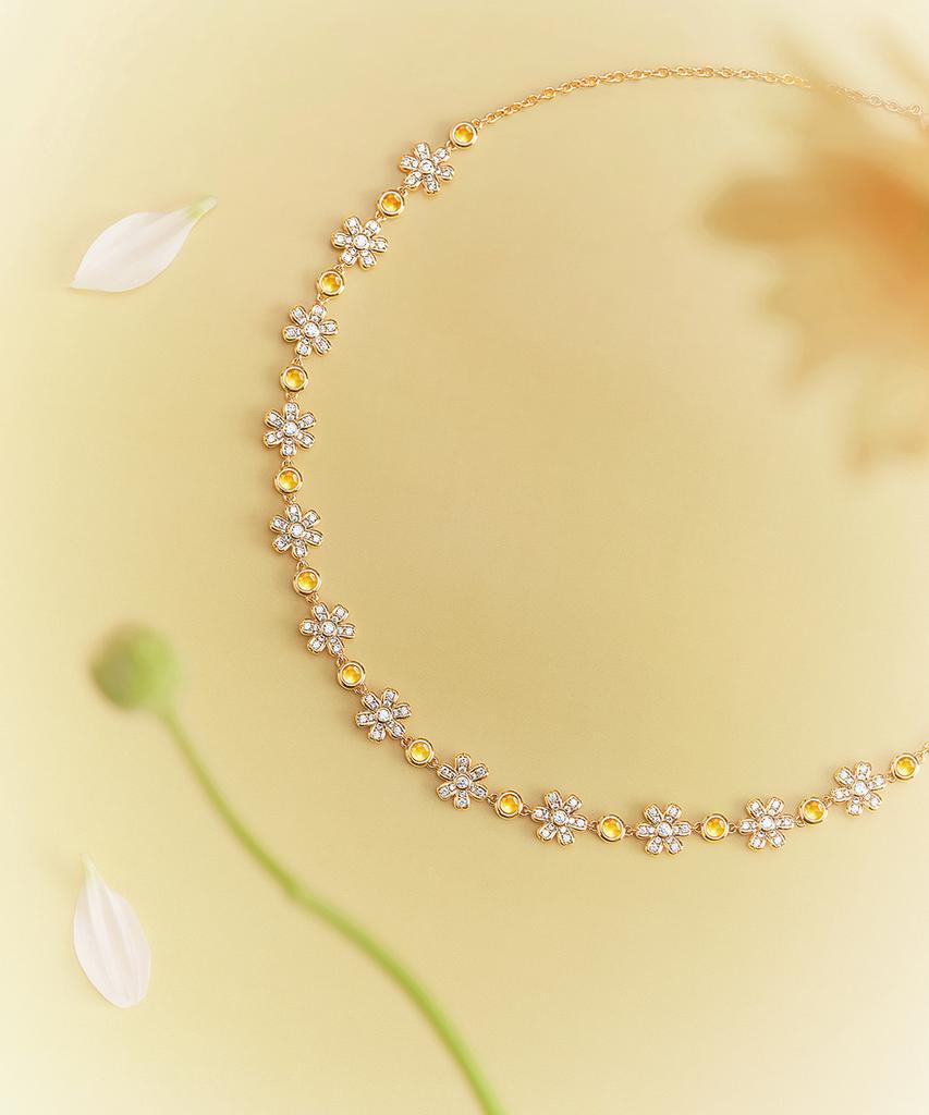 Lola Rose Daisy Citrine Flower Choker Necklace