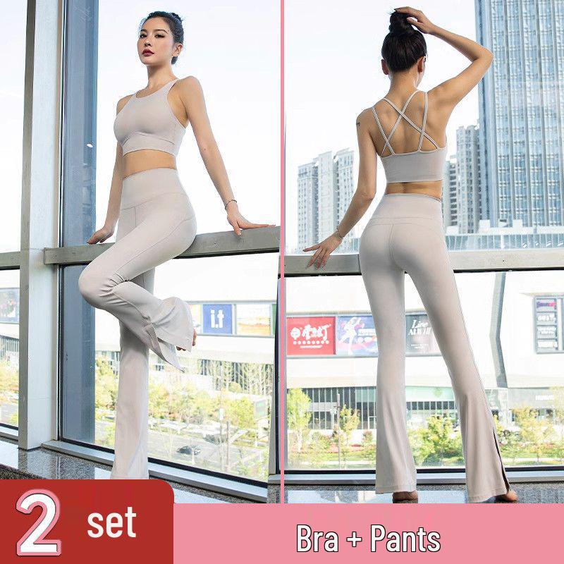 Women's High-Value Fashionable Yoga Set with Padded Bra and Stylish Back Tank - Perfect for Training, Running, and Fitness