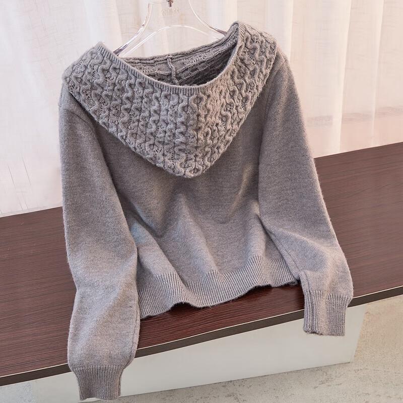 Sibaishi Damen Kapuzenpullover mit Knopfleiste