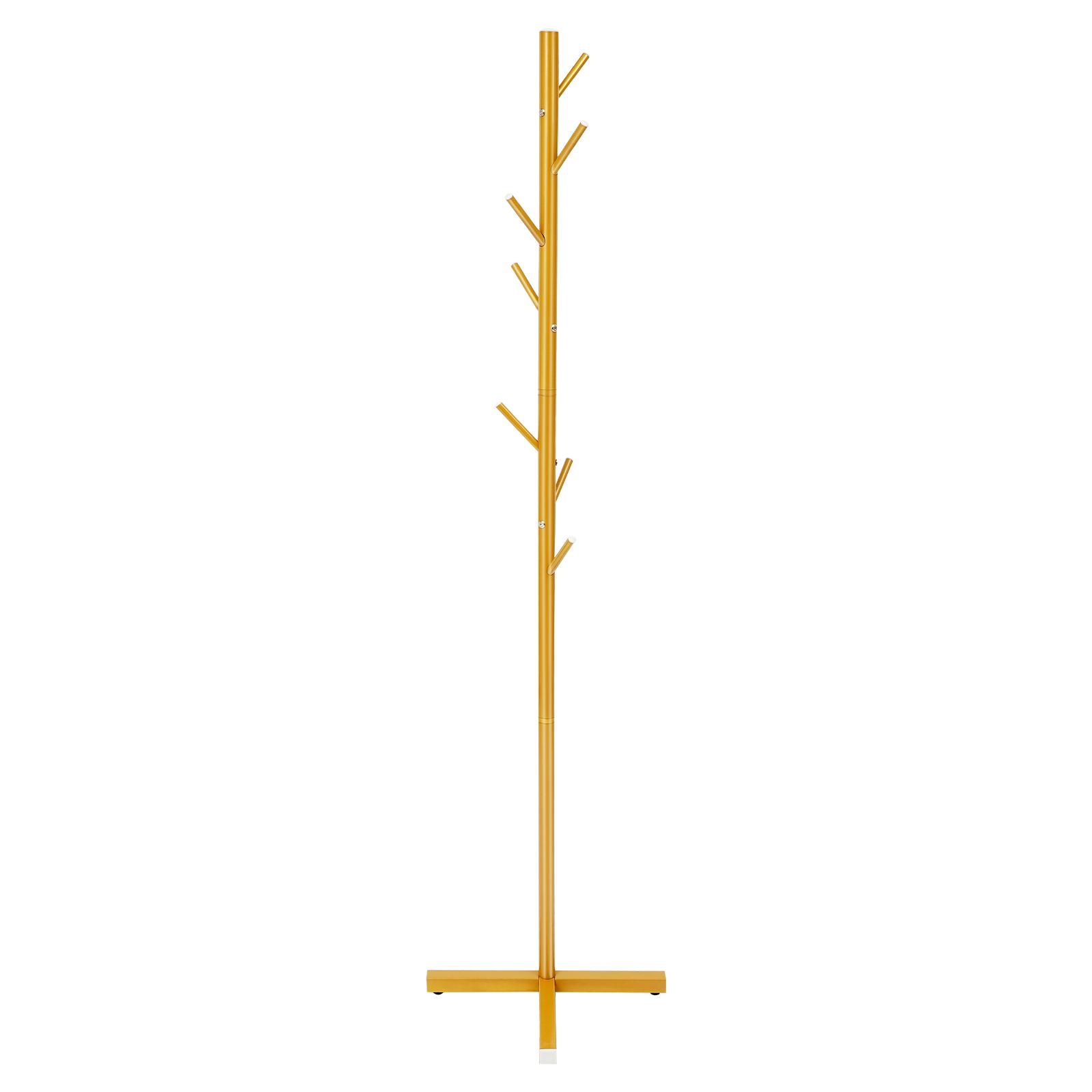 

Golden Tree Coat Rack Stand, 7-Hook Iron Hallway Organizer for Hats Bags, Modern Free Standing Clothes Hat Stand золотой