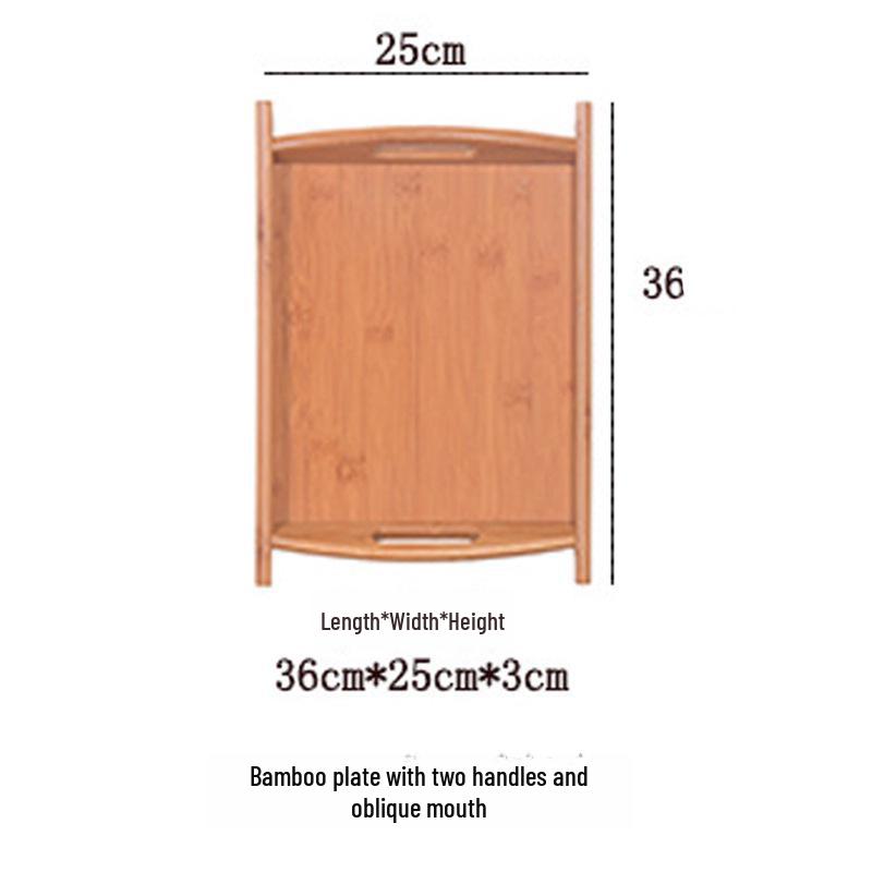 Japanese Bamboo Rectangular Tea Tray - Versatile for Household, Restaurant, Barbecue, Water Cup Storage, and Serving.